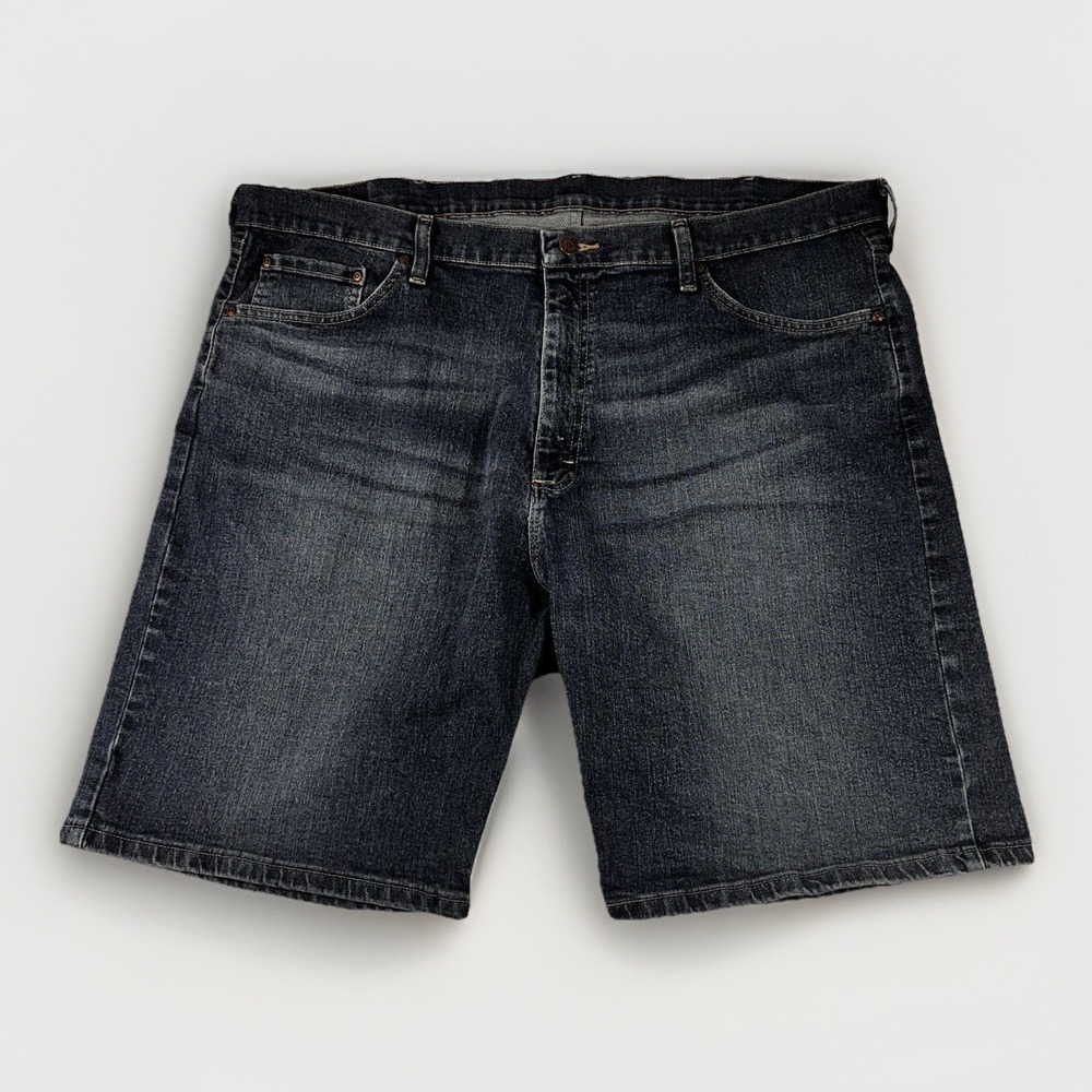Wrangler Mens 40 Relaxed Fit Denim Shorts Dark Wash Blue Jean Shorts Jorts